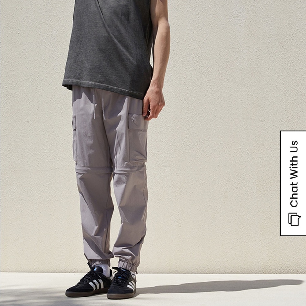 Pacsun men’s performance stretch cargo joggers convertible pants shorts small